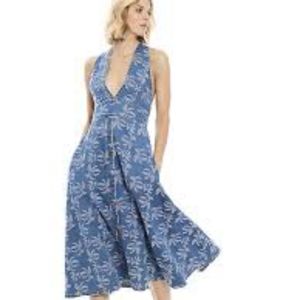 Happy x Nature Whirl Dress in Floral Wash Denim